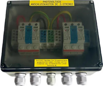 Produktbild von PV SOLAR ANSCHLUSSKASTEN PHOTOVOLTAIK T2 (C) 3P ÜBERSPANNUNGSSCHUTZ DC 1 STRING 0% MwSt.