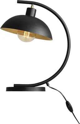 Produktbild von Tischlampe Metall E27 40 cm Schwarz Nachttischlampe