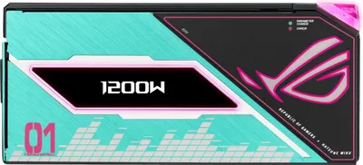 Immagine prodotto di ASUS ROG -THOR-1200P3-MIKU, 1200 W, 100 - 240 V, Aktiv, 125 W, 1200 W, 125 W