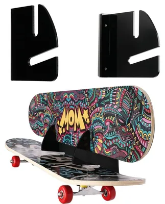 Immagine prodotto di Supporto a parete per skateboard, in acrilico nero, salvaspazio