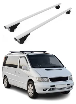 Imagen del producto de Barras de techo transversales para Mercedes Vito W638, modelos de 1996 a 2003, color gris, acero, 2 unidades, Imagen generada por IA