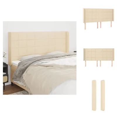 Produktbild von vidaXL Kopfteil mit Ohren Creme 163x16x118/128 cm Stoff -  Kopf- & Fußenden
