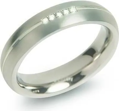 Produktbild von Boccia Ring 0130-03 Titan mit Diamanten 53