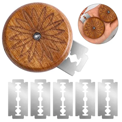 Produktbild von Brot Schneide,Werkzeug Runde Teig,Rasiermesser Edelstahl,Bäckermesser mit 5 Rasierklinge,Brot Lahm Scoring Tool zum Einschneiden,Gebogene Brotmesser,Ritzmesser