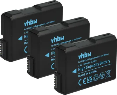 Produktbild von vhbw 3x Akku kompatibel mit Nikon Coolpix P7700, P7100, P7000, P7800 Kamera (950 mAh, 7,2 V, Li-Ion), Infochip