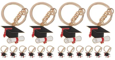 Image de 16 porte-clés en forme de chapeau de remise de diplôme, pour organiser vos clés
