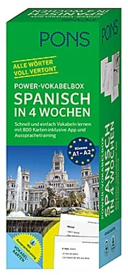 Immagine prodotto di PONS Power-Vokabelbox Spagnolo - Impara il vocabolario in modo facile e veloce con 800 schede, app inclusa e esercitazioni di pronuncia