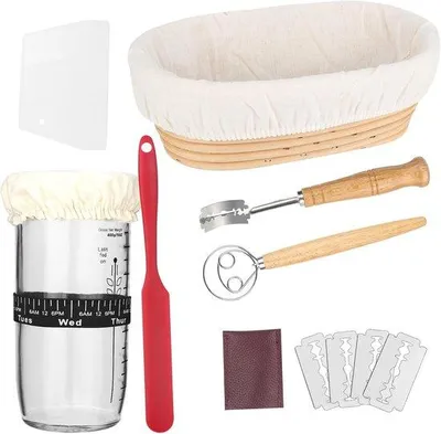 Produktbild von Oval Gärkorb, 24 Unzen mit Datum Marker, Brotkorb für Säure Dem, Starter Set für Profi- und Hausbackenmacher