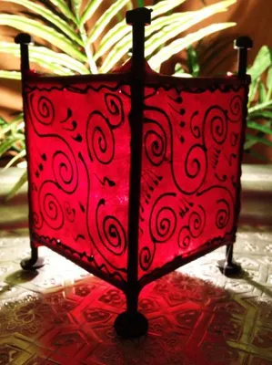 Image de Photophore oriental Boudour Rouge