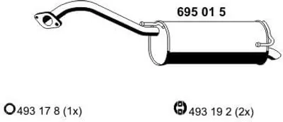 Produktbild von ERNST 695015 Endschalldämpfer für NISSAN MICRA III (K12) Auspuff