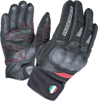 Immagine prodotto di Guanti da moto MUGENRACE Neo Short, nero/rosso, L