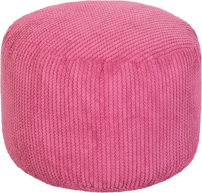Immagine prodotto di Pouf rotondo da pavimento, modello "Bubble" | Poggiapiedi per il soggiorno | Puf ergonomico | Comodo e resistente (Rosa)