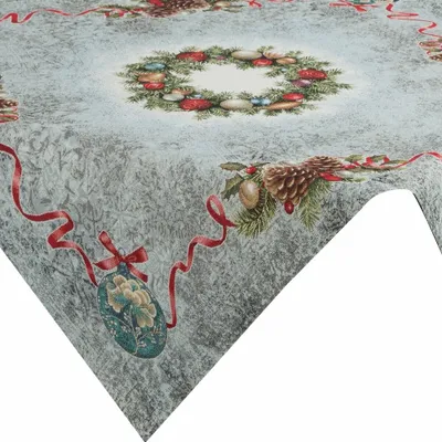 Zdjęcie produktu dla Eurofirany Obrus świąteczny wielokolorowy 100cm x 100cm Dekoracja świąteczna