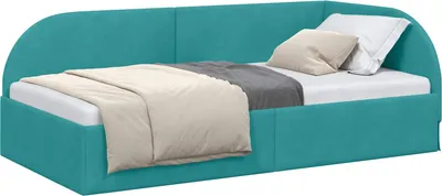 Obrázok produktu pre vidaXL Rohový rám postele s čelom tyrkysový 100 cm x 200 cm zamat