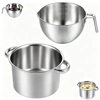 Wasserbad-Schmelzschale 2,8 l + 2 l, Edelstahl 304