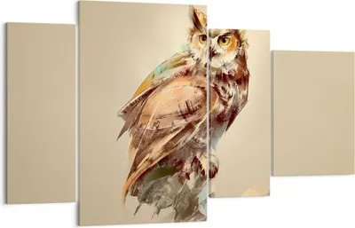 Produktbild von Bild auf Leinwand - Leinwandbild - Eule Vogel Natur - 120x70cm - Wand Bild - Wanddeko - Wandbilder - Leinwanddruck - Bilder - Kunstdruck - Wanddekoration - Leinwand bilder - Wandkunst - DL120x70-3856