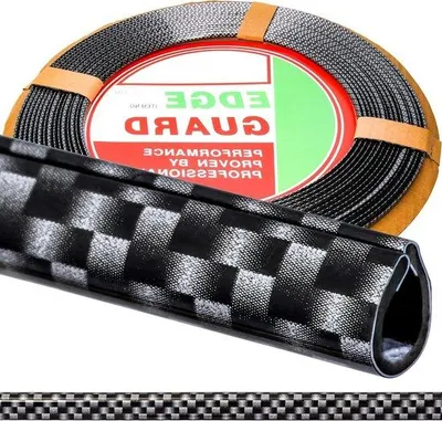 Immagine prodotto di Protezione per auto - Protezione per i bordi dell'auto - 15 metri - Argento e nero - Design a canale a U Unikat