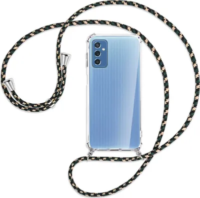 Produktbild von Handykette Backcover-Schutzhülle mit Band (Metall silberfarben) für Samsung Galaxy M52 5G (M526) - camouflage