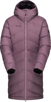 Damen-Hooded Parka in lila von Mammut; isolierend; mit Kapuze und langen Ärmeln.