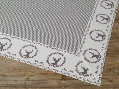 Produktbild von Tischdecke RESI Hirsche kariert grau, 100 % Baumwolle, in 100x100 cm