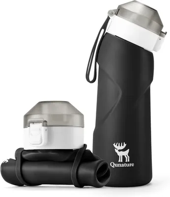 Immagine prodotto di Borraccia pieghevole da 700 ml, in silicone, a prova di perdite, ideale per il campeggio