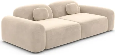 Produktbild von Samtstoff 2-Sitzer Couch Nuvia Creme