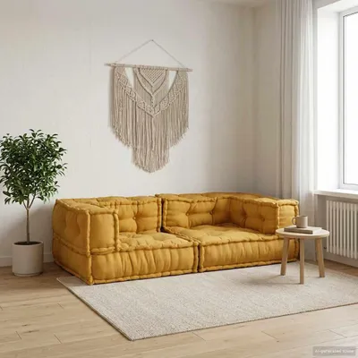 Produktbild von vidaXL 2-Sitzer-Modulsofa Gelb 140x70x36 cm Stoff