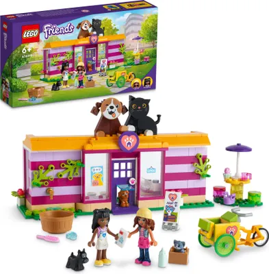 Produktbild von LEGO 41699 Friends Tieradoptionscafé, Heartlake City Spielset mit Tieren und Mini-Puppen zur Rettung der Tiere, Spielzeug ab 6 Jahre
