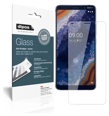 Produktbild von 2x Schutzfolie für Nokia 9 PureView - Anti-Shock 9H Folie dipos Glass