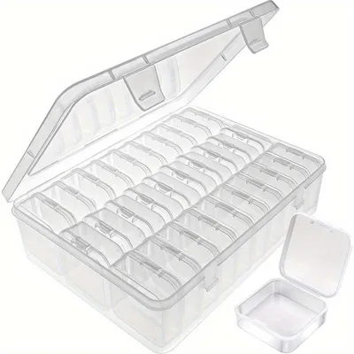 30er-Set Aufbewahrungsboxen, 5,5 x 5,5 x 2 cm, transparent, Kunststoff