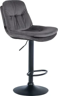 Produktbild von CLP Barhocker Laurel Samt höhenverstellbar und drehbar dunkelgrau Material Gestell Metall matt schwarz