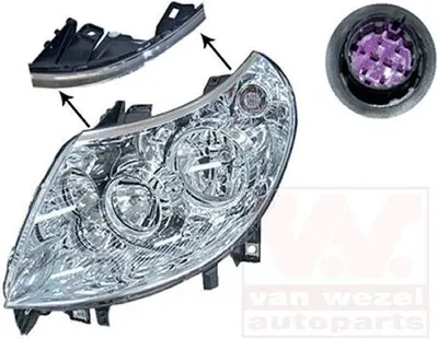 Produktbild von VAN WEZEL Scheinwerfer Links für FIAT Ducato Kastenwagen (250, 290) 1651963M
