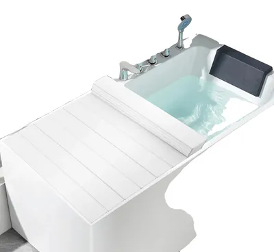 Image de Couverture de baignoire pliable, résistante à la chaleur, facile à nettoyer, BLANCHE