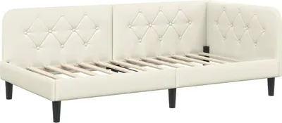 Obrázek produktu pro vidaXL Rohová postel krémová 90 x 200 cm sametová