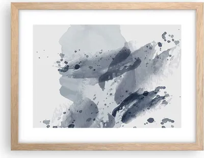 Produktbild von Gerahmtes Poster - Rahmen in heller Eiche - Abstraktion Blau Minimalismus - 40x30 cm - Wand Bild - Wanddeko - Wandbilder - Kunstposter - Wandposter - Bilderrahmen - Bilder - P2NAA40x30-4941