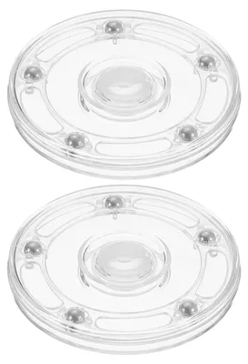 Drehteller 2er-Set, Acryl, transparent, 86,4 x 13,5 x 11 mm, Kugellager