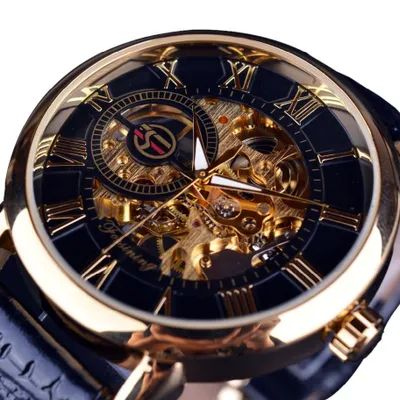 Obrázek produktu pro pánské hodinky Gold Skeleton - Černá/Zlatá KP2461