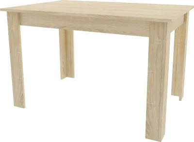 Image de Table de salle à manger Table de cuisine, plateau en chêne Sonoma, table de salle à manger en bois, 120 x 80 x 75 cm, 18 mm d'épaisseur, cuisine salon chêne Sonoma