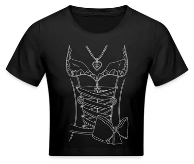 Produktbild von Spreadshirt Dirndl Ersatz Shirt |  Outfit Crop Top, XS, Schwarz