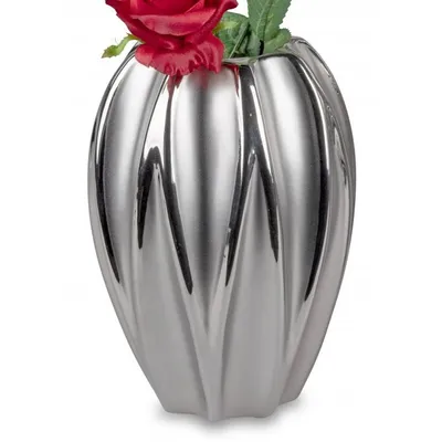 Produktbild von Deko Vase MATTSILBER 20cm silber matt + glänzend Keramik Formano WA