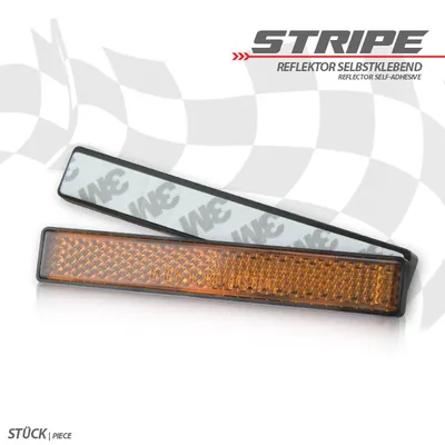 Produktbild von Reflektor "Stripe", rechteckig, gelb, mit Rand, Maße: 102,5 x 15,3 x 7mm, selbstklebend, E-