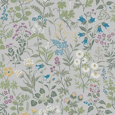 Immagine prodotto di Carta da parati Borastapeter fiori grigio blu - 660022 - 53 cm x 10,05 m