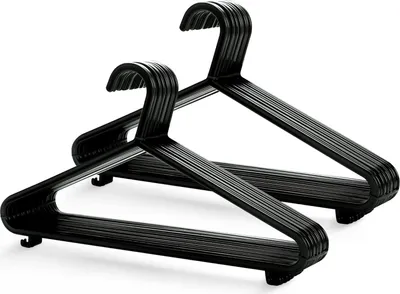 Produktbild von Kleiderbügel schwarz stark Kunststoff 37,5cm breit