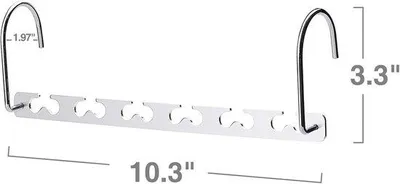 Imagen del producto de Juego de 6 perchas para ropa con marco de cromo, de 26 cm de largo