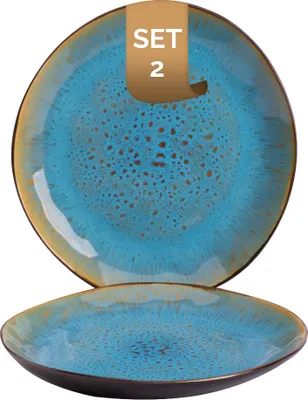Produktbild von Palmer Lotus, Teller flach, Ø 20,5 cm, 2 Stück, türkis Steinzeug