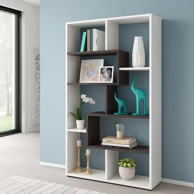 Image de Arconnor - Bibliothèque, 80x25x180h cm Blanc, 6 Étagères
