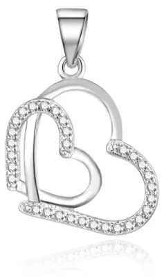 Image de Pendentif en argent avec des cœurs AGH745