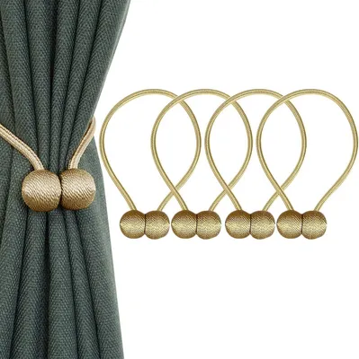 Produktbild von 4 Raffhalter mit Magneten, Klemme zum Halten Ihrer Vorhänge oder Gardinen, für Zuhause, Büro, Dekoration
