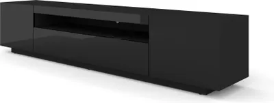 Produktbild von LOWBOARD 200 cm szafka TV, szafka dolna, stolik hi-fi, czarny wysoki połysk