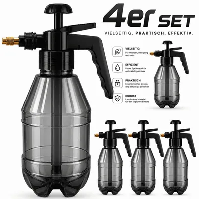 Produktbild von 4 Drucksprüher Pumpsprüher Handsprüher Gartenspritze Sprühflasche Set Unkraut